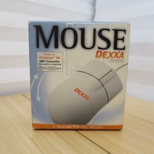 Dexxa Standard Wheel Scroll 2 Button PS2 DB-9 Mouse IBM Compatible Serial PS2